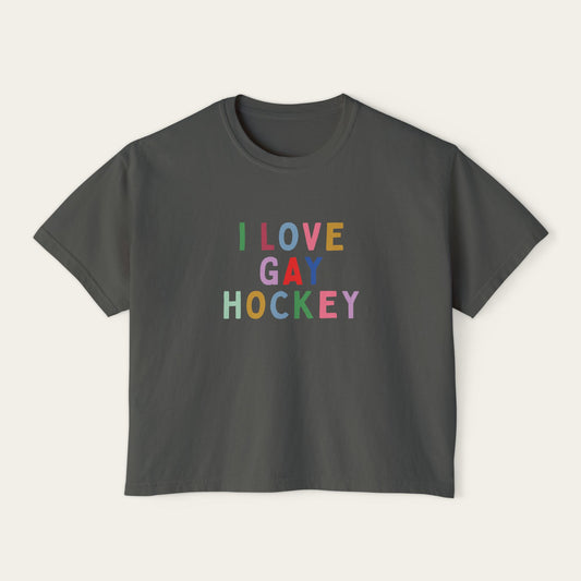 Gay Hockey Boxy Tee