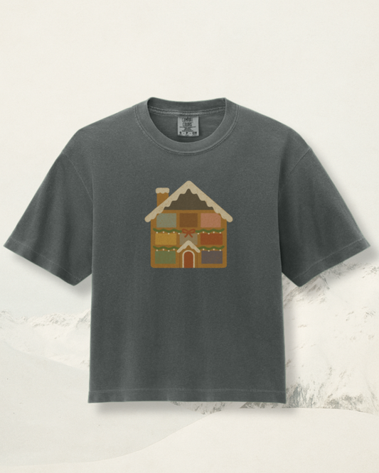 Lover Gingerbread House Cropped Tee