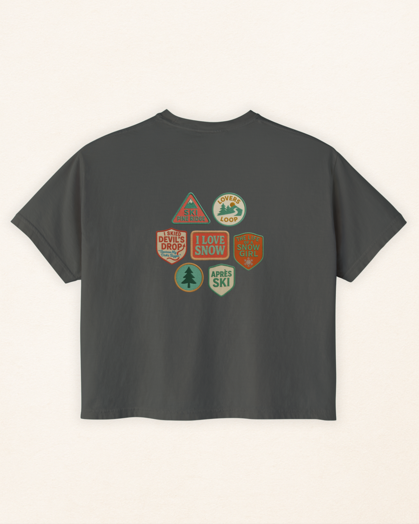 Pine Ridge Ski Area Patch Boxy Tee