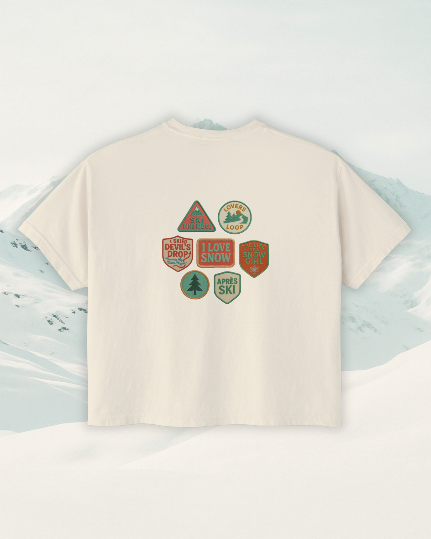 Pine Ridge Ski Area Patch Boxy Tee
